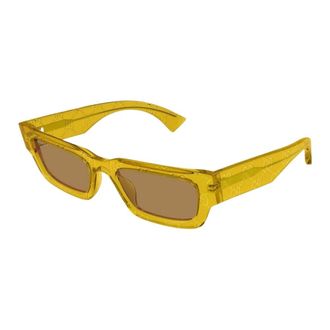 Gucci Rechthoekige Zonnebril - Heren - Zonnebrillen - Oranje - 52 MM - Nylon - Accessoires
