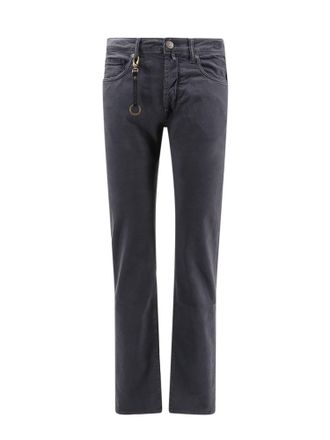 Incotex Stretch Cotton Trouser With Back Suede Logo Patch