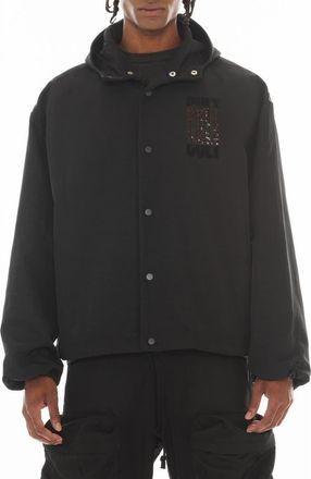 Cult of Individuality Oversize Coachs Jacket in Black Nylon at Nordstrom, Size Xxx-Large