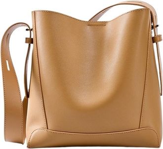 Generic Compatible For Shopper Shoulder Bag Commuter Large Bucket Handbag Simple Women Tote(Khaki)