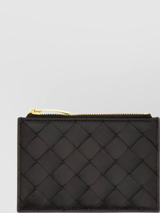 Bottega Veneta zippered card holder woven design