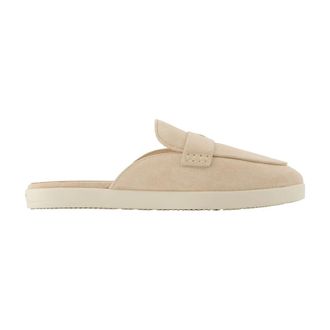 Tory Burch Schoenen, Dames, Beige, 38 1/2 EU, Leer, Ballet Sport Mule
