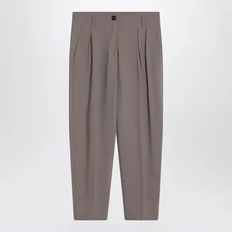 Erika Cavallini Semi Couture Dove Coloured Wool Blend Trousers