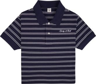 Sporty & Rich Tops, Dames, Blauw, L, Katoen, Signature Logo Polo