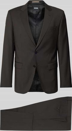 HUGO BOSS Slim Fit Anzug aus reiner Schurwolle Modell H-HUGE-2PCS-253 in Dunkelbraun, Gr&ouml;&szlig;e 102