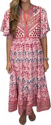 Oliphant V-Neck Maxi Dress In Pink