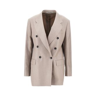 Tagliatore Double-breasted twill jacket Woman 44