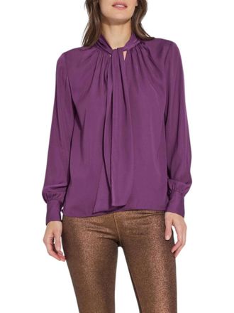 Lyss&eacute; Janis Scarf Neck Pull On Blouse In Advent