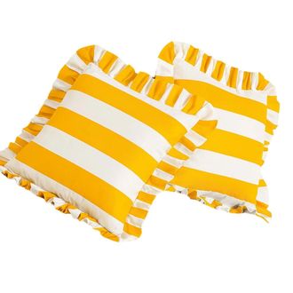 OEM Par De Fundas De Almohada A Rayas Con Cremallera - Amarillas