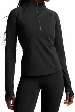 Beyond Yoga Pacer Fleece Quarter Zip Pullover In Black