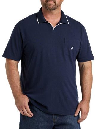 Nautica Split-Collar Polo Shirt in Navy Seas at Nordstrom, Size Xxx-Large S