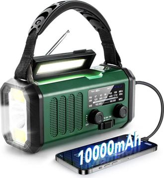 OEM Radio De Emergencia Con Energ&iacute;a Solar Y Manivela - 10.000 Mah, Am/fm + Informaci&oacute;n Meteorol&oacute;gica + Sos + Linterna + Br&uacute;jula + Cargador Usb