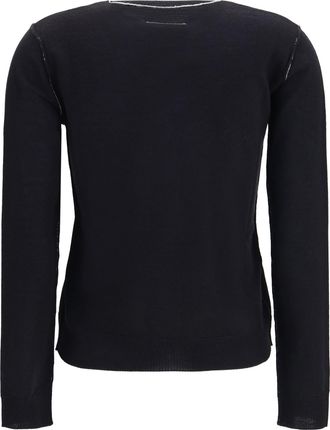 Maison Margiela Womens Wool Blend Button Cardigan Black Sweater
