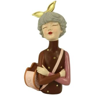 Vacchetti Bolso Mujer Resina Flor Marr&oacute;n Cm17x13h35