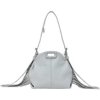 Maje Miss M micro grained leather bag in Light Grey at Nordstrom, Size Medium