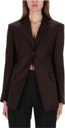 Helmut Lang Cutaway Blazer - Dames - Jassen - Bruin - Maat: 2XS Wol