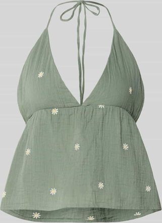Only Crop Top aus reiner Baumwolle Modell THYRA RIO in Schilf, Gr&ouml;&szlig;e XL