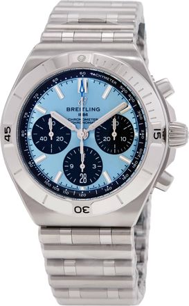 Breitling Chronomat Chronograph Automatic Chronometer Blue Dial Mens Watch PB0158101C1A1