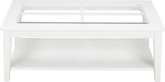 VENTE-UNIQUE.COM Mesa de centro fija madera maciza blanco