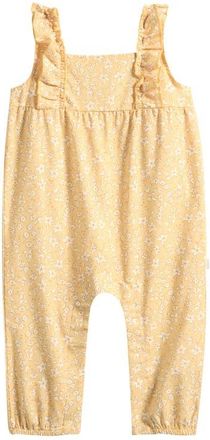 Petit Lem Daffodil Ruffle Organic Cotton Romper in Light Yellow at Nordstrom, Size 12M