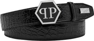 Philipp Plein Belts - Heren - Riemen - Zwart - 95 CM - Accessoires
