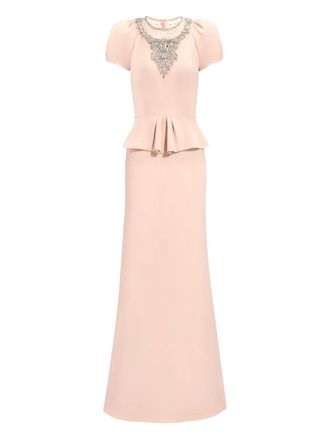 Jenny Packham Abito lungo Nocturne - Rosa