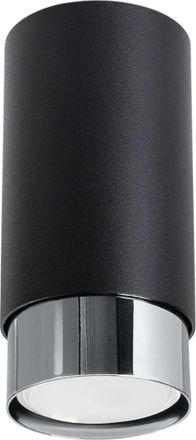 Sollux Lighting Design Deckenlampe Keramik Nero H 12.5cm, Chrom