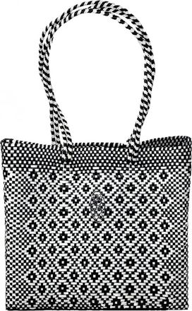 Lola's Bag Womens Medium Handmade Aztec Regular Strap Tote Bag In Black/white