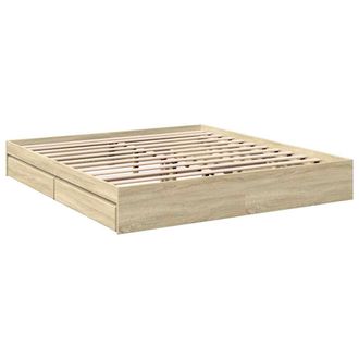 vidaXL Cama Con Cajones Madera Ingenier&iacute;a Roble Sonoma 180x200 Cm Vidaxl