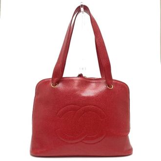 Chanel Pre-owned Leather chanel-bags - Dames - Vintage Schoudertas - Rood - ONE Size - Vintage