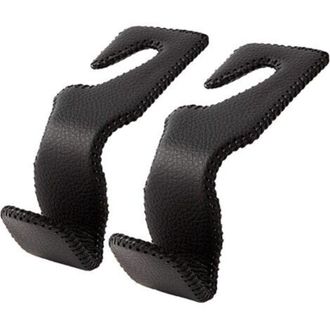 OEM Juego De 2 Ganchos Para Reposacabezas De Coche, Organizador Para El Asiento Trasero, Cuero Negro, Para Colgar Bolsos, Mochilas Y Abrigos - Crezuo