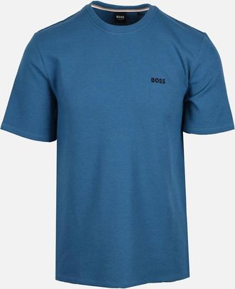 HUGO BOSS Mens Boss Black Waffle T-Shirt Open Blue - Navy - Size: 42