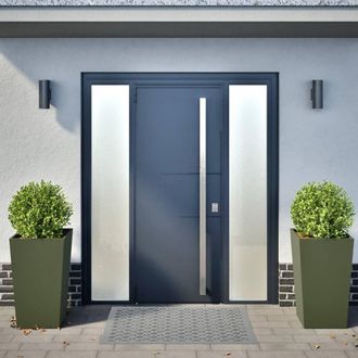 Berkfield Home Garden Planters Olive Green 2 pcs 45x45x75 cm Steel | Size: 45 x 45 x 75 cm