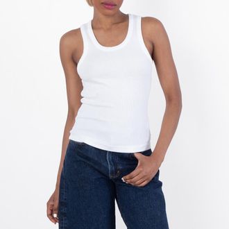 A Gold E White Organic Cotton Poppy Tank, Size X-Large