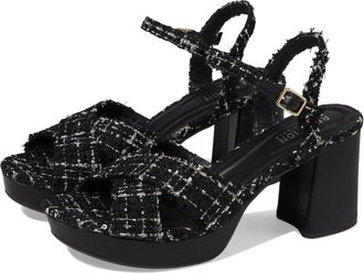 Kenneth Cole Reaction Reeva Sandals Black Ankle Strap Block Heel HTAT848
