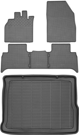 OEM Juego De Alfombrillas De Goma Para Coche Y Alfombrilla Para Maletero Para Renault Scenic Iii Minivan (2009-2016)