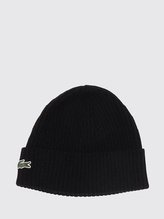 Lacoste Beanie in pura lana con risvolto e logo coccodrillo ricamato