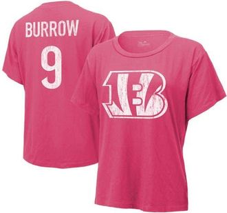 Majestic Threads Womens Majestic Threads Joe Burrow Pink Cincinnati Bengals Name & Number T-Shirt at Nordstrom, Size Xx-Large