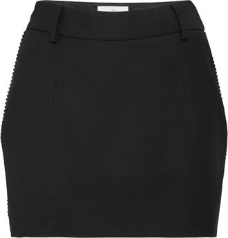 Philipp Plein Wool Mini Skirt Strass - Dames - Korte rokken - Zwart - XS - Wol - Rokken