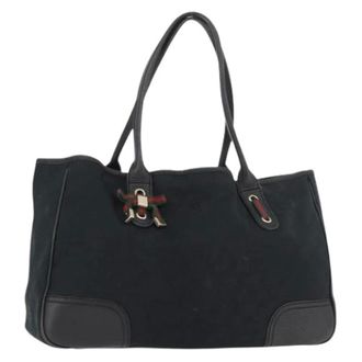 Gucci Pre-owned Tote Bags, female, Black, Size: ONE SIZE Pre-owned GG Canvas Tote Bag