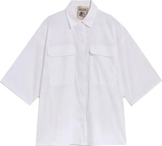 Semicouture Short-Sleeve Poplin Shirt - female - Semicouture - Shirts - White - M - Blouses & Shirts