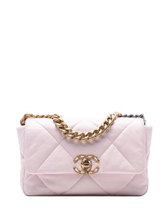 Chanel Borsa a tracolla media 19 in pelle di agnello con battente 2021-2025 - Rosa