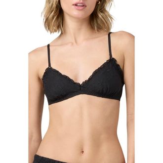 Florence By Mills Eyelet Cotton Bralette in Black at Nordstrom Rack, Size Xx-Large