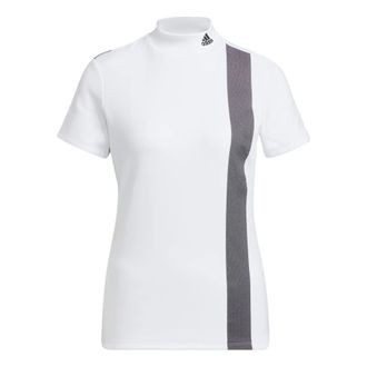 adidas (WMNS) adidas AEROREADY 3-Bar Mock Neck Shirt Asia Sizing White Black HG8253