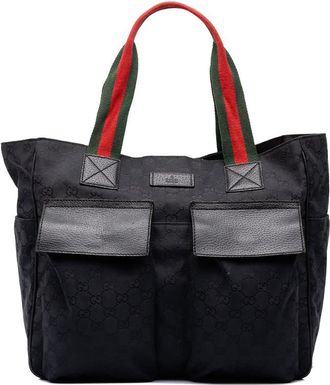 Gucci Pre-owned Gucci GG Canvas Web Double Pockets Tote Ladies VFHK608RTRUK1B8A