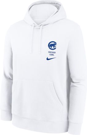 Nike Chicago Cubs Minimal Club Nike Mens MLB Pullover Hoodie in White | NKDK10AEJ-RZV