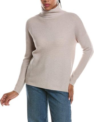 Fort&eacute; Cashmere Textured Slouchy Funnel Neck 100% Cashmere Sweater