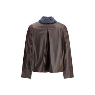 Marni Womens Brown Leather Jacket Clothing