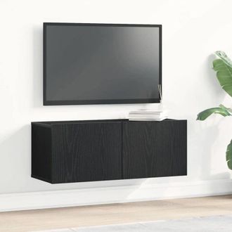 vidaXL Vidaxl - Mobili tv 2 pcs Rovere nero 80 x 30 x 30 cm Legno multistrato