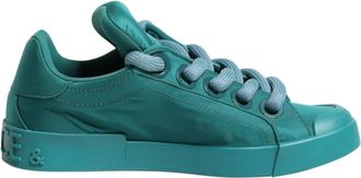Dolce & Gabbana Portofino Low Top Sneakers - Heren - Sneakers - Groen - 44 EU - Leer - Schoenen